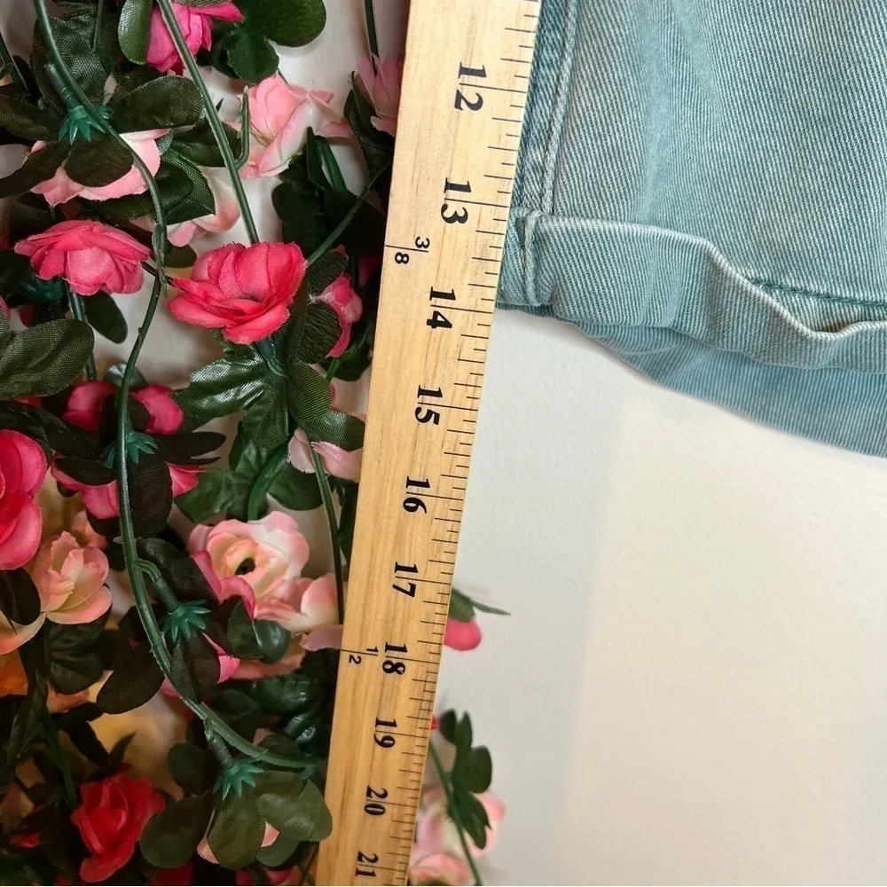 BDG Cora Acidwash Paperbag Jean Shorts OB973734 Size 27 Boho Teal Green Women - Picture 7 of 10